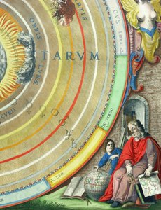 天文学者、「A Celestial Atlas、またはThe Harmony of the Universe」（Atlas coelestis seu harmonia macrocosmica）パブからの惑星の地図の詳細。 Joannes Janssonius、アムステルダム、1660-61（ha